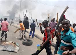 A riot scene in Lagos
