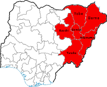 Map of North-East Nigeria